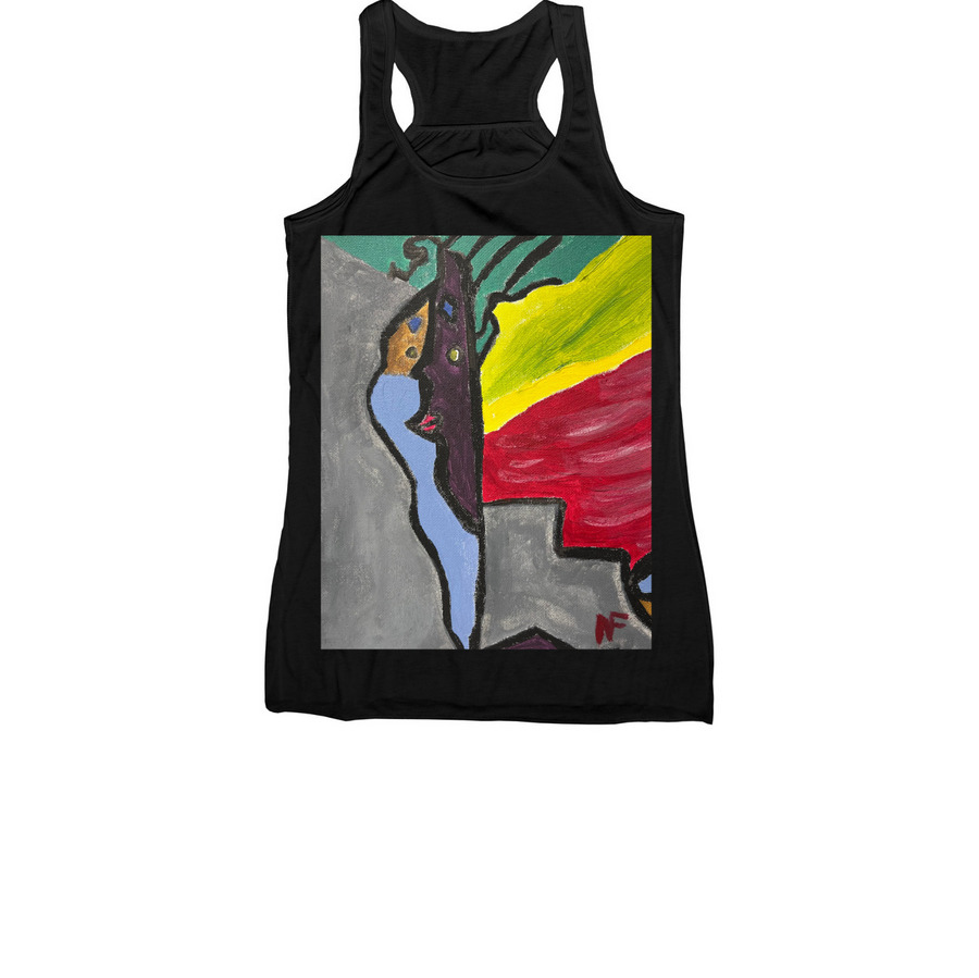 Black Picasso Superwoman Racerback Tee, a Black Women's Racerback