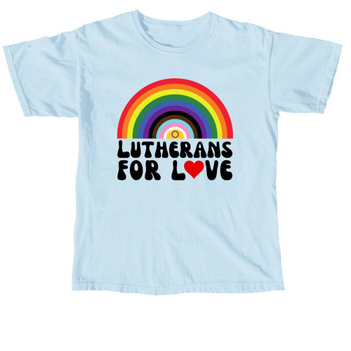 Comfort Colors Lutherans For Love, a Chambray Comfort Colors Unisex Tee