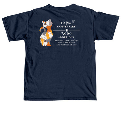 10 Year Anniversary Kitty Kat Haven & Rescue, a True Navy Comfort Colors Unisex Tee