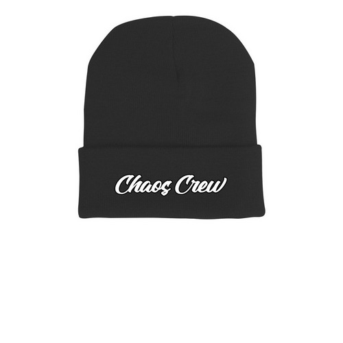 Chaos Crew Beanie, a Black Printed Cuffed Beanie