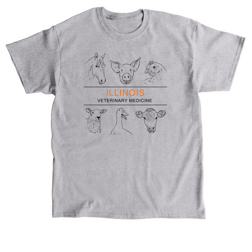 Illini Farm Animals, a Sport Grey Classic Unisex Tee
