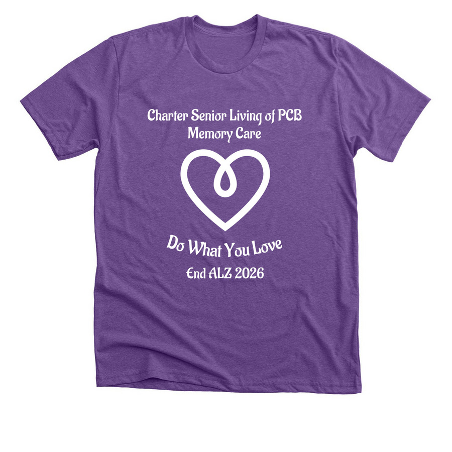 Charter PCB Doing What We Love, a Heather Team Purple Premium Unisex Tee