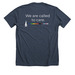 Good Shepherd UMC Swag, a Heather Midnight Navy Premium Unisex Tee (back-view)