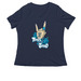 Team JenO, a Navy Women's Relaxed V-Neck Tee