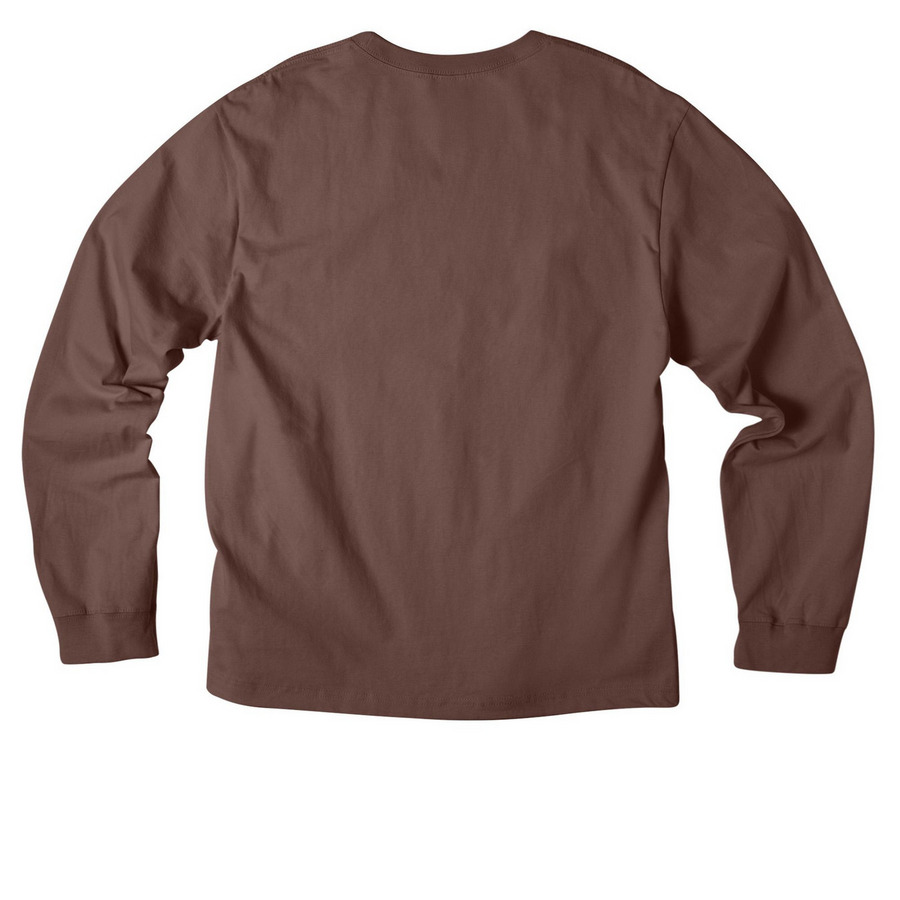 Maplewood Block Letter ? Adult Tee, a Cocoa Unisex Heavyweight Long Sleeve Tee (back-view)