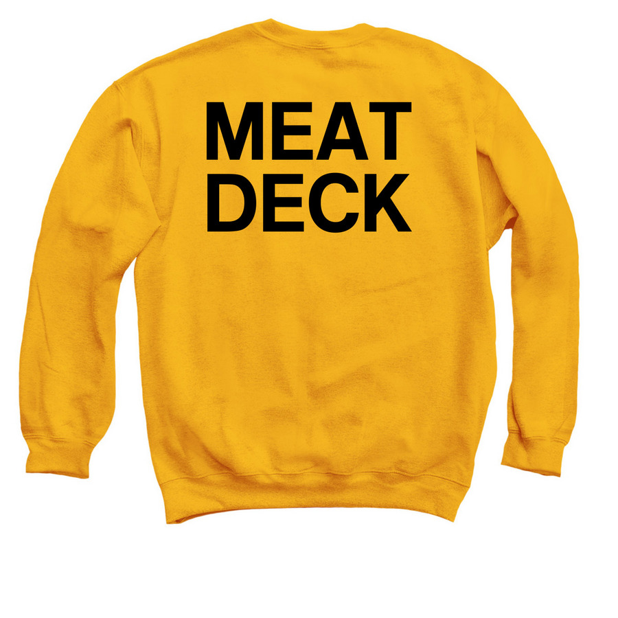 MEAT DECK CREW, a Gold Crewneck Sweatshirt (back-view)