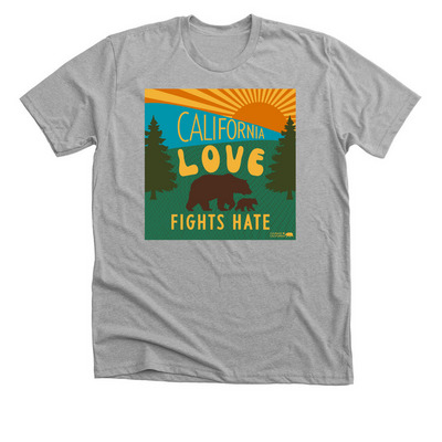 California Love Fights Hate, a Athletic Heather Premium Unisex Tee