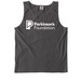 Parkinson's Foundation White Logo, a Pepper Comfort Colors Tank Top