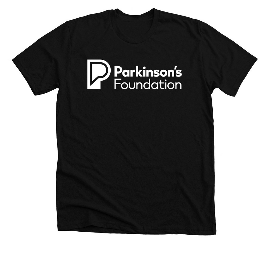 Parkinson's Foundation White Logo, a Solid Black Blend Premium Unisex Tee
