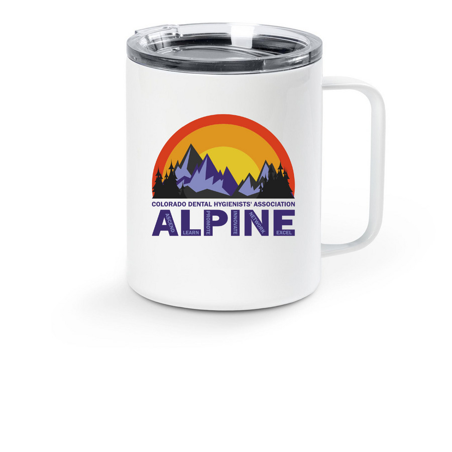 ALPINE Mug, a White Stainless Steel Travel Mug