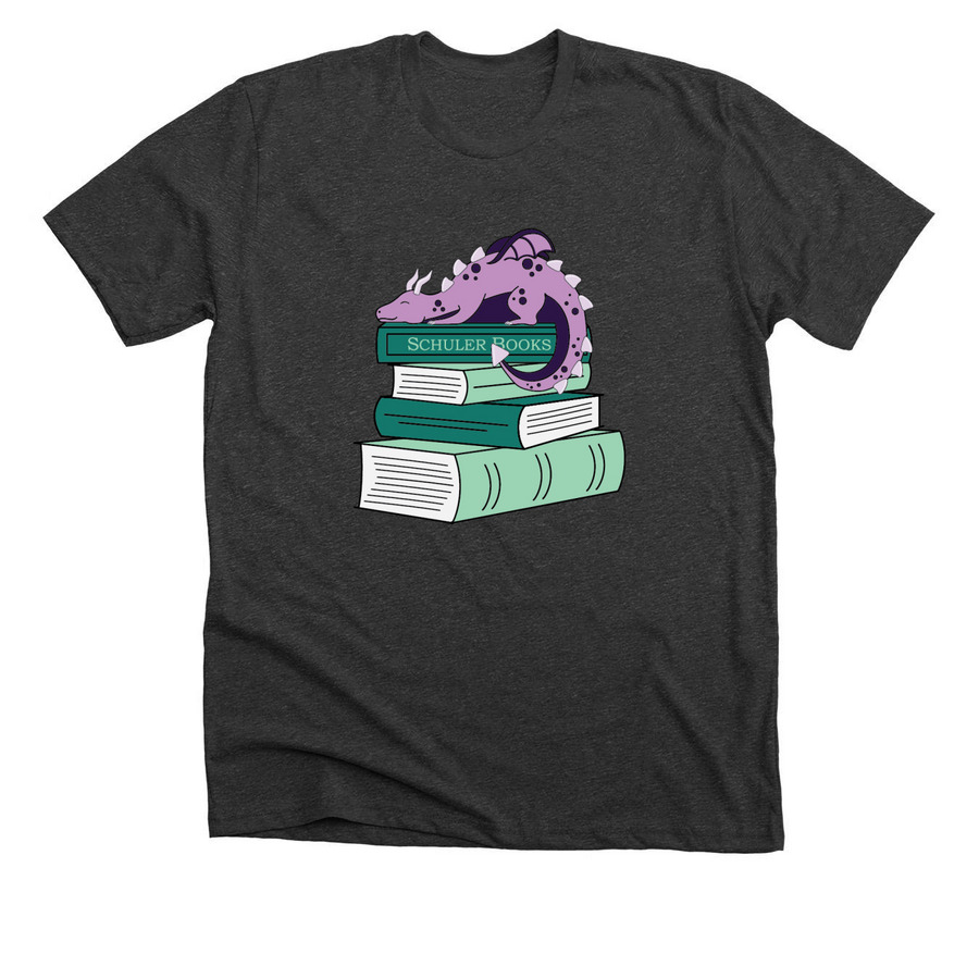 Book Dragon, a Dark Grey Heather Premium Unisex Tee