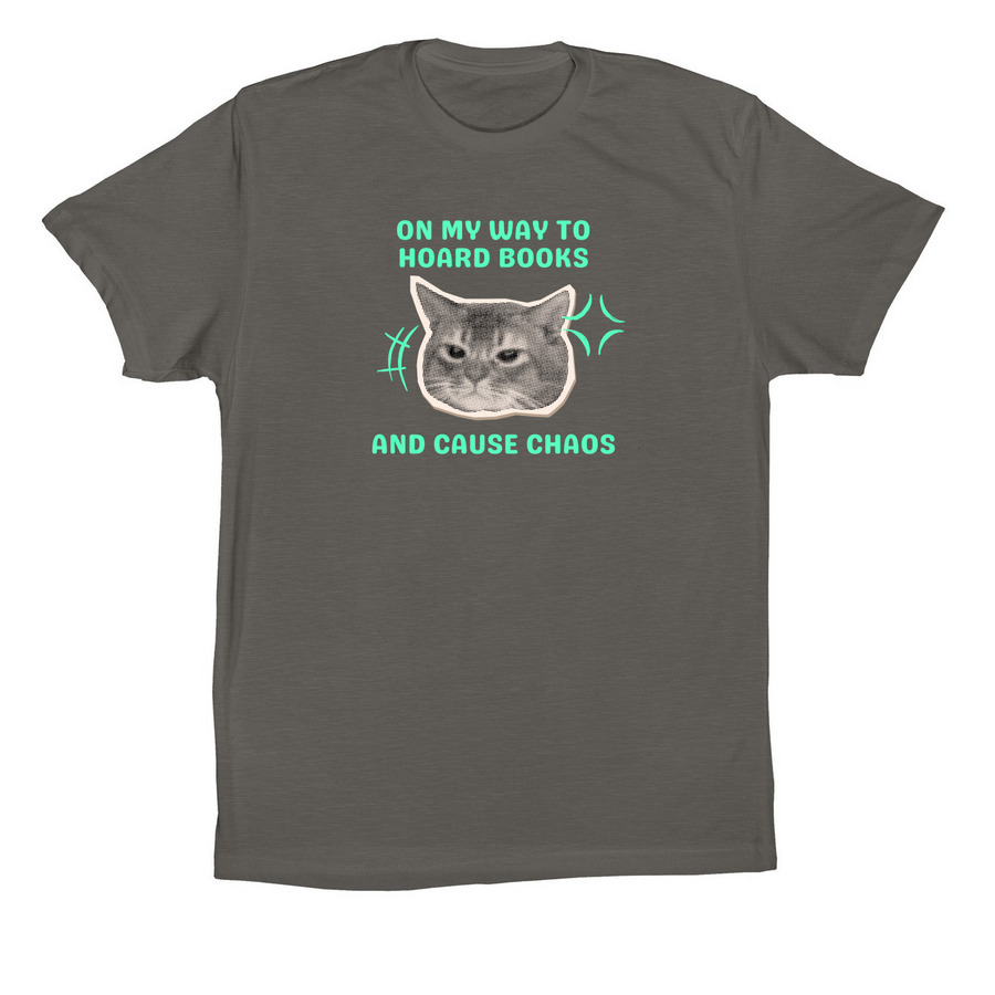 Cat Chaos, a Asphalt Premium Cotton Tee