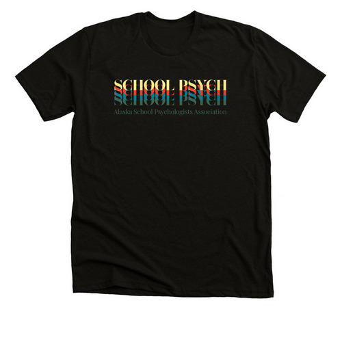 School Psych Multi-Color, a Solid Black Blend Premium Unisex Tee