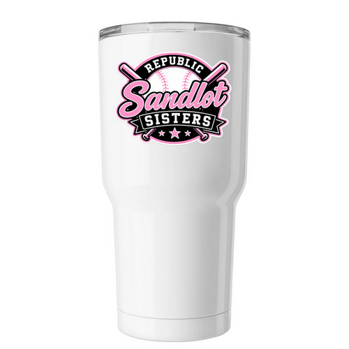 Sandlot Sisters Tumbler, a White Insulated Tumbler