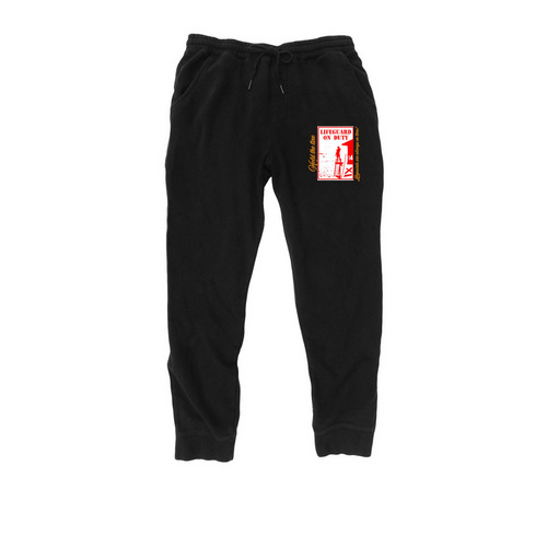 Hold the Line- Pants, a Black Midweight Fleece Joggers