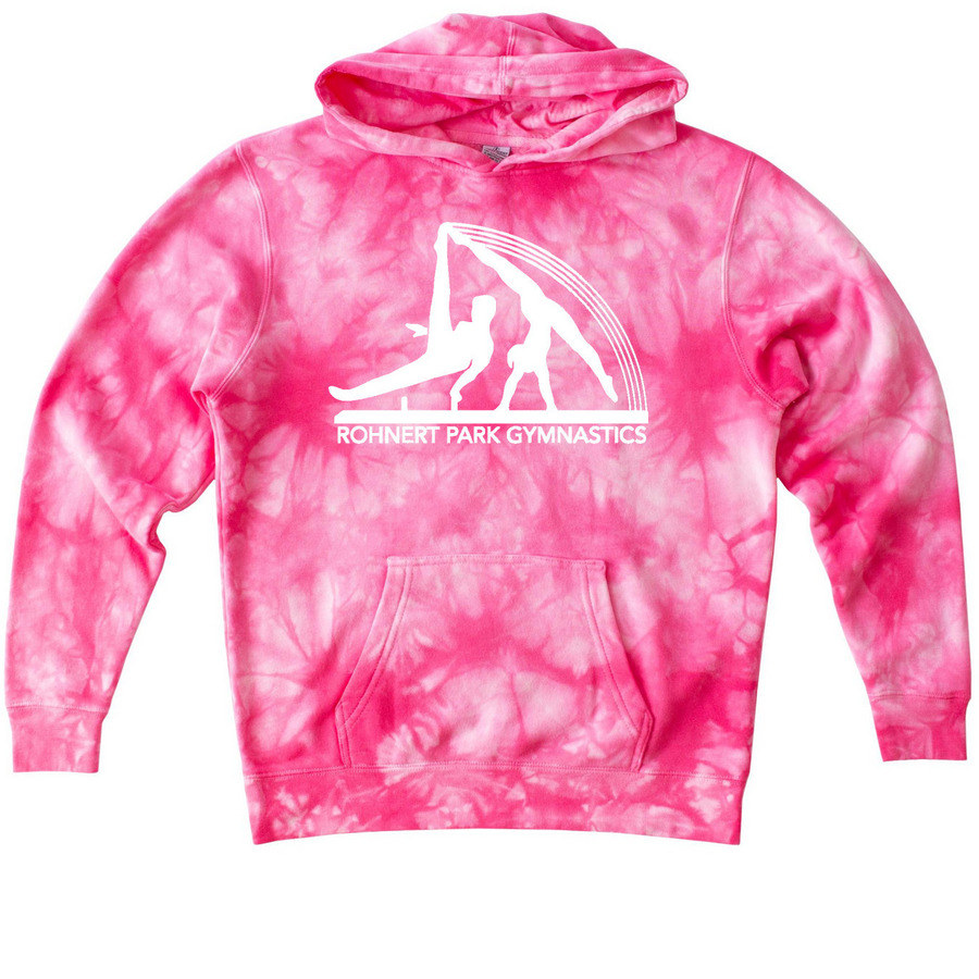 Rohnert Park Gymnastics, a Pink Youth Tie Dye Pullover Hoodie
