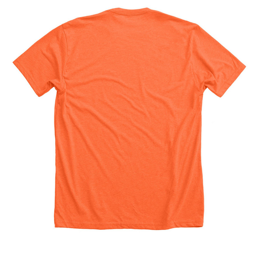 Just MOO It, a Heather Orange Premium Unisex Tee (back-view)
