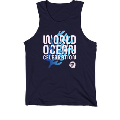 World Ocean Celebration #5, a Navy Premium Cotton Tank