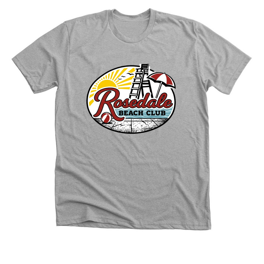 Rosedale Beach Club Official Logo, a Athletic Heather Premium Unisex Tee