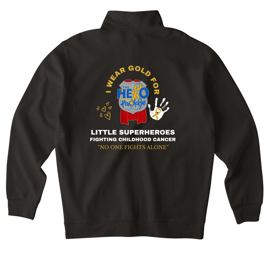 THPF 2026 Design, a Black Midweight Quarter Zip Pullover (back-view)