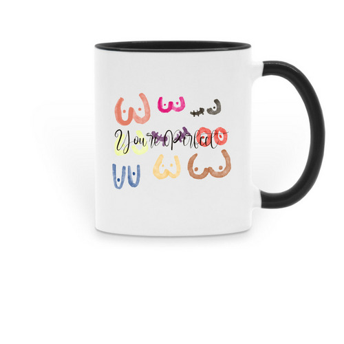 You're Perfect 2 toned Mug, a Black Two-Tone Ceramic Mug