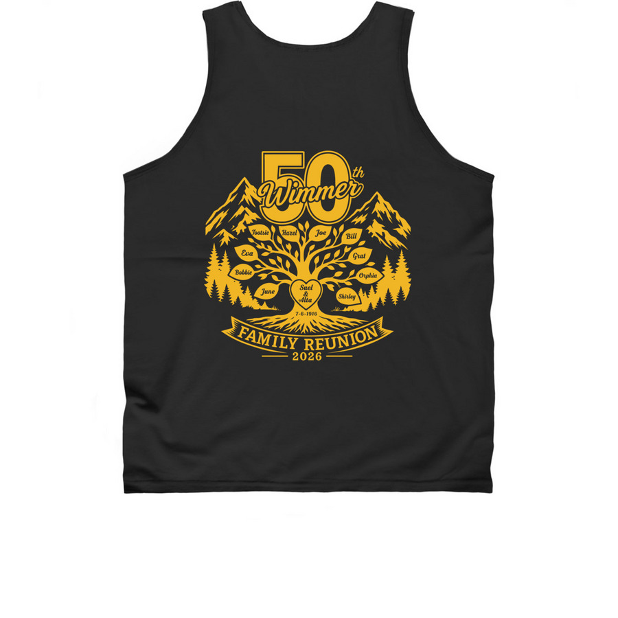 Adult Tank 2 Sided&nbsp;, a Black Classic Unisex Tank Top (back-view)