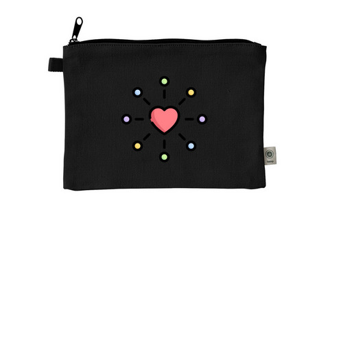 Centered in Love Pouch, a Black 9"x7" Hemp Blend Pouch