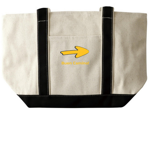 Tote Bags, a Natural/Black Large Two-Tone Canvas Tote Bag