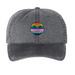 Radiant Goldie LGBTQIA+ hats, a Black Printed Pigment Dye Baseball Cap