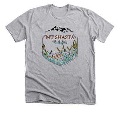 2024 Mount Shasta 4th of July Walk/Run, a Athletic Heather Premium Unisex Tee