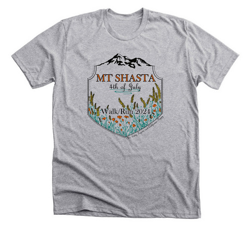 2024 Mount Shasta 4th of July Walk/Run, a Athletic Heather Premium Unisex Tee
