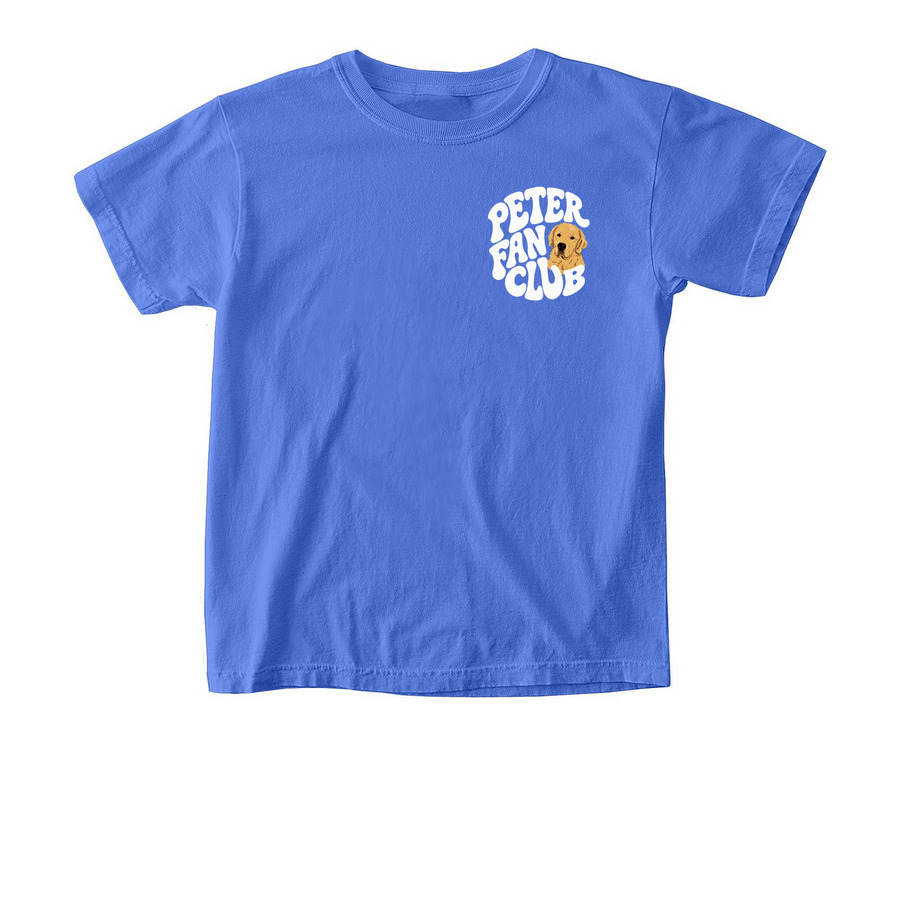 Peter Fan Club Shirt, a Flo Blue Comfort Colors Youth Tee