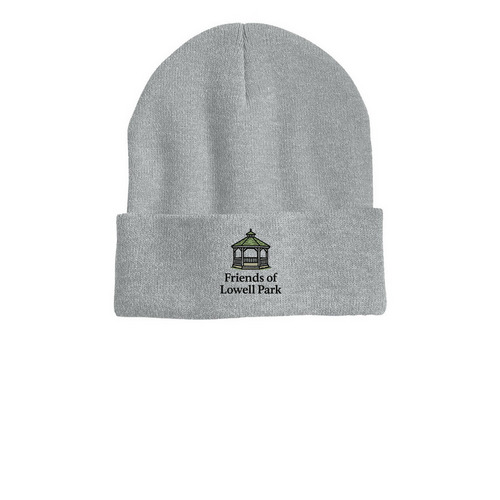 Friends of Lowell Park, a Heather Grey Printed Cuffed Beanie