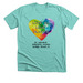 1 Sided Simple Logo Option, a Heather Sea Green Premium Unisex Tee