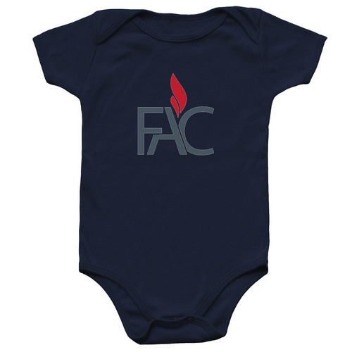 Infant Front Logo Onsie, a Navy Infant Onesie