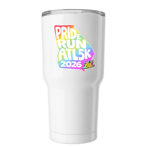Pride Run GA Tumbler, a White Insulated Tumbler