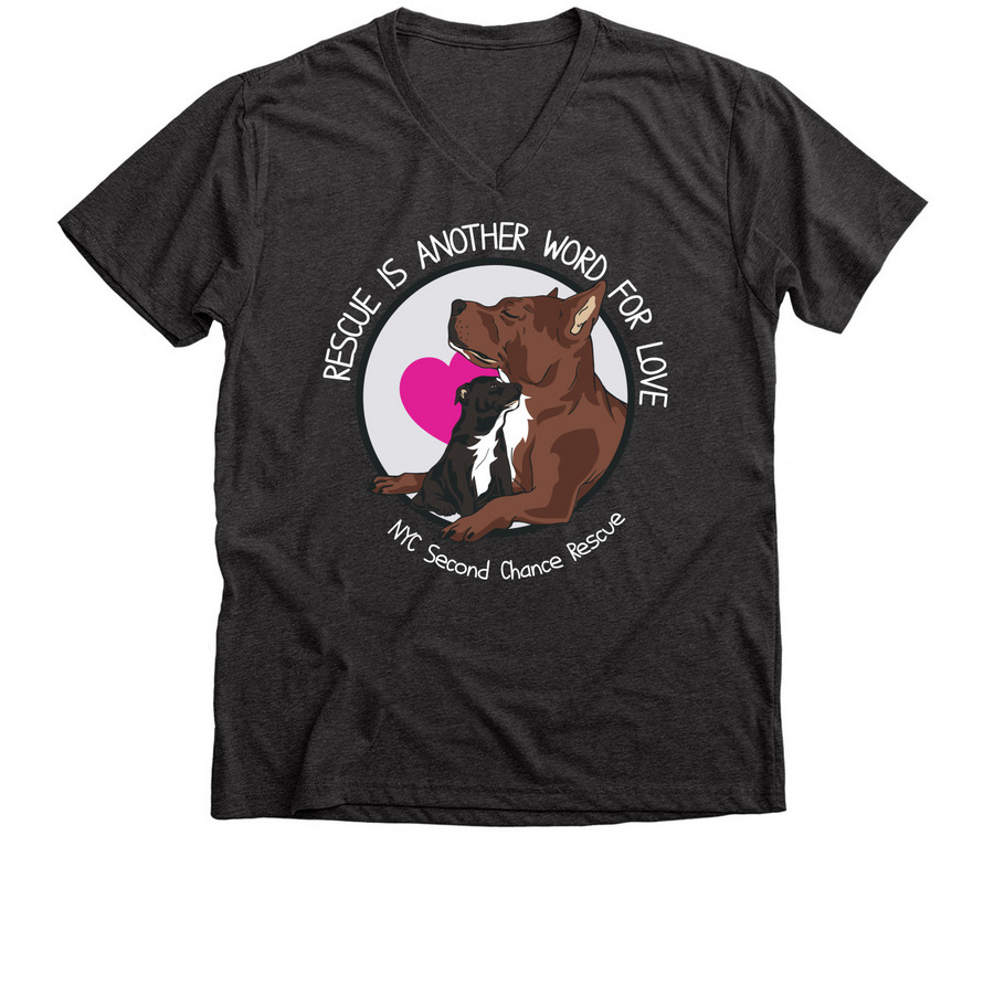 Rescue is Another Word for Love, a Dark Grey Heather Premium V-Neck Tee
