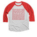 FUPC Welcome, a Red and Heather White 3/4 Sleeve Baseball Tee