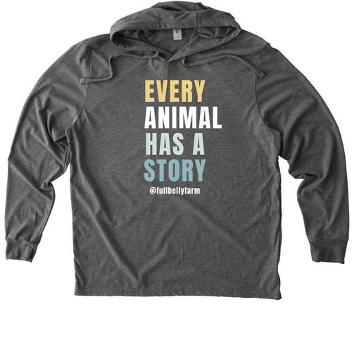Every Animal has a Story, a Aluminum Grey Allmade Eco Triblend Hoodie Tee