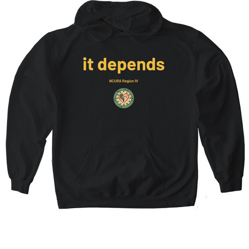 it depends NCURA Region IV, a Black Gildan Softstyle Pullover Hoodie