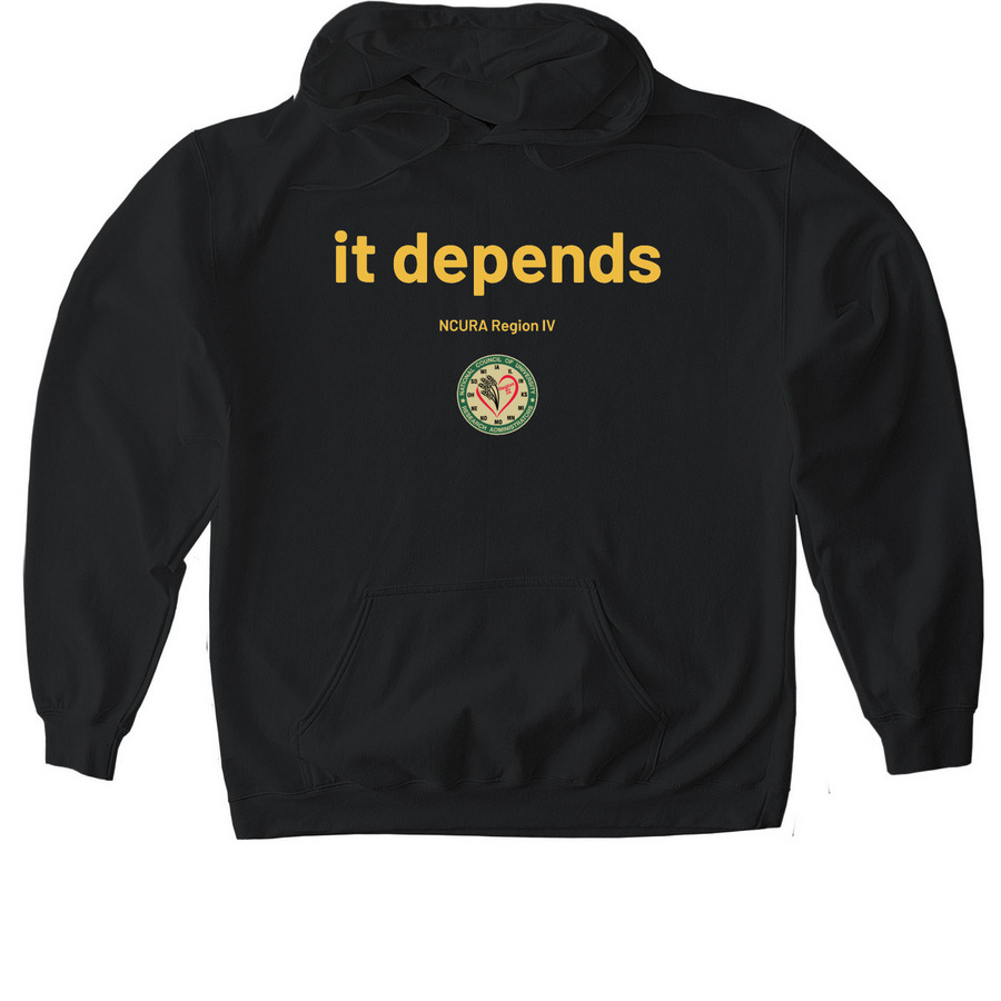 it depends NCURA Region IV, a Black Gildan Softstyle Pullover Hoodie