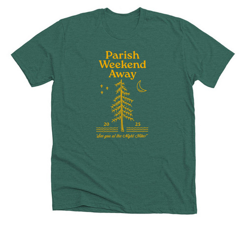 Parish Weekend Away 2025, a Heather Forest Premium Unisex Tee