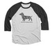 Little Paws Dachshund Rescue, a Black and Heather White 3/4 Sleeve Baseball Tee