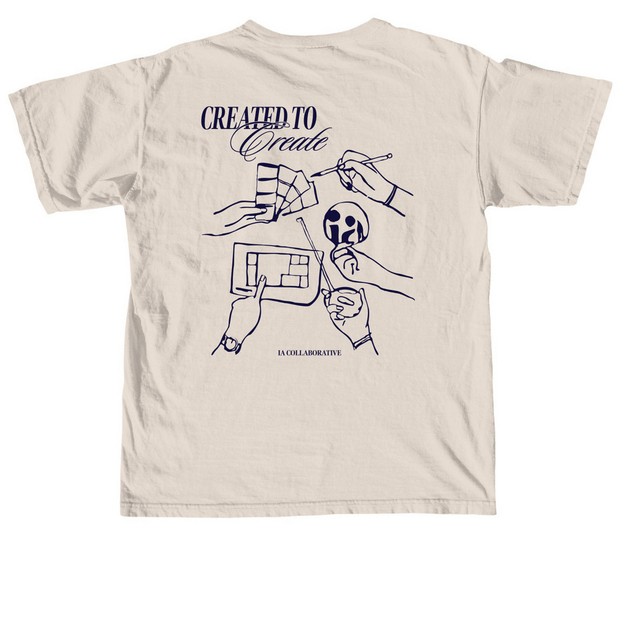 Created to Create T-Shirt, a Ivory Comfort Colors Unisex Tee (back-view)