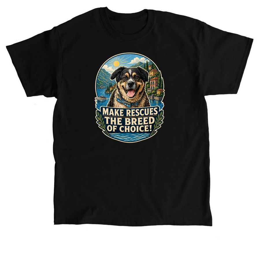Make Rescues The Breed Of Choice, a Black Classic Unisex Tee