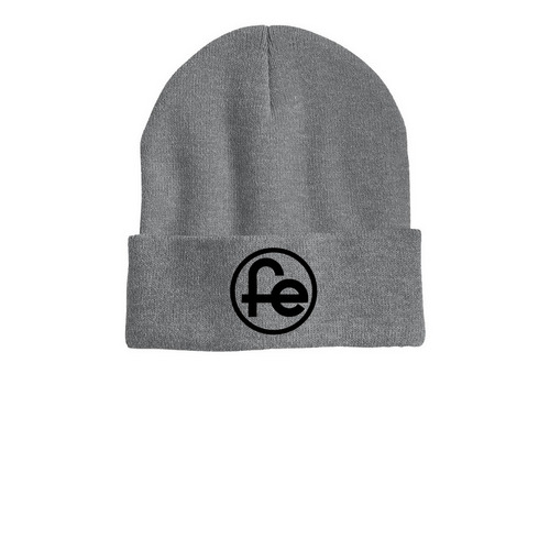Hats, a Dark Heather Grey Printed Cuffed Beanie