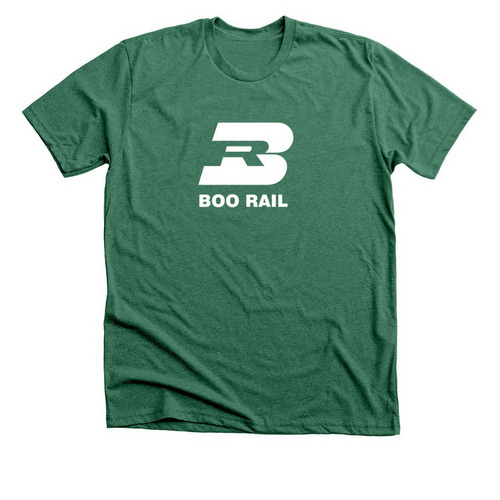 BOO RAIL CLASSIC LOGO, a Heather Grass Green Premium Unisex Tee