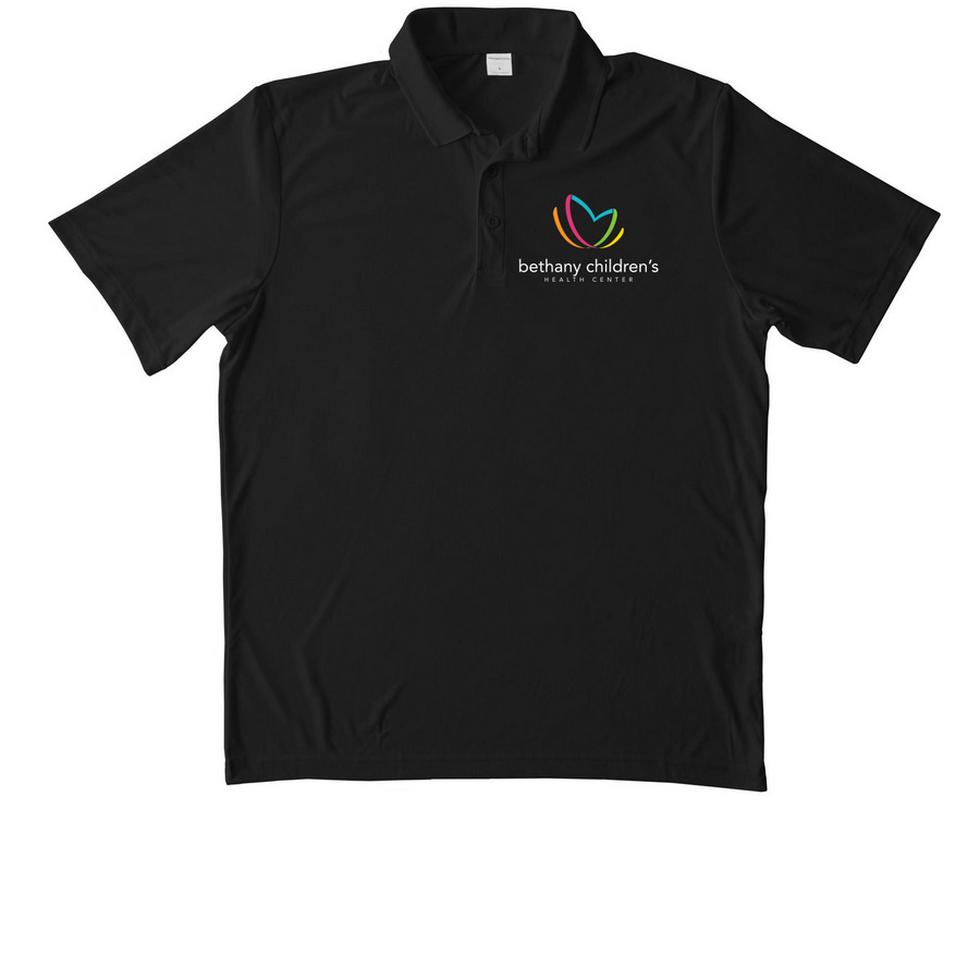 Bethany Children's Logo Classic Polo/Pullover, a Black Unisex Performance Polo