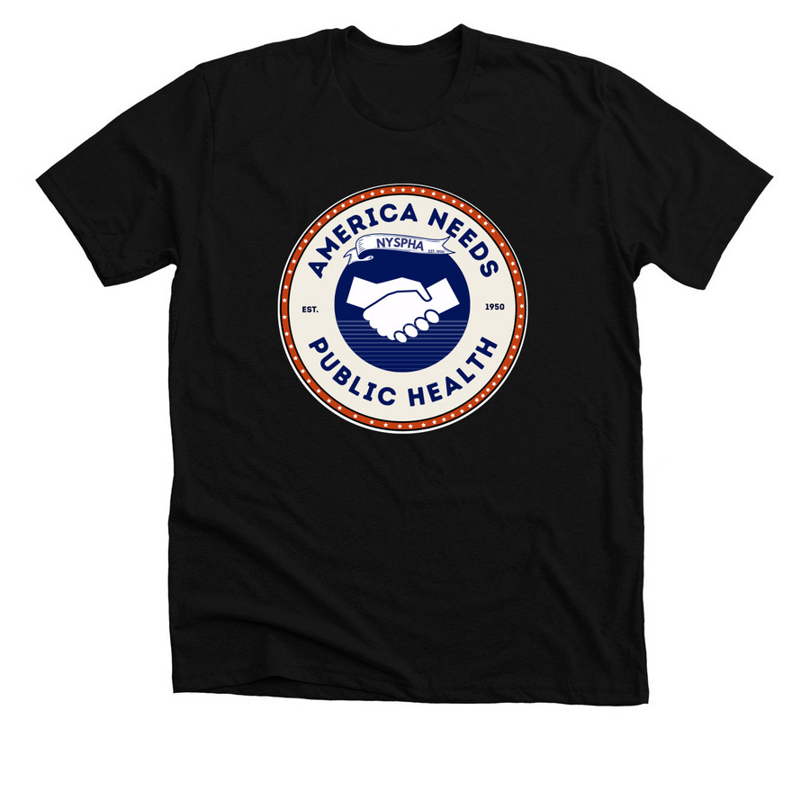 America Needs Public Health, a Solid Black Blend Premium Unisex Tee