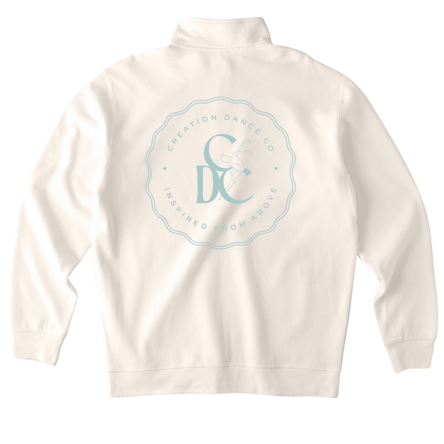 Cream Dance Mom 3/4 Zip, a Bone Midweight Quarter Zip Pullover (back-view)